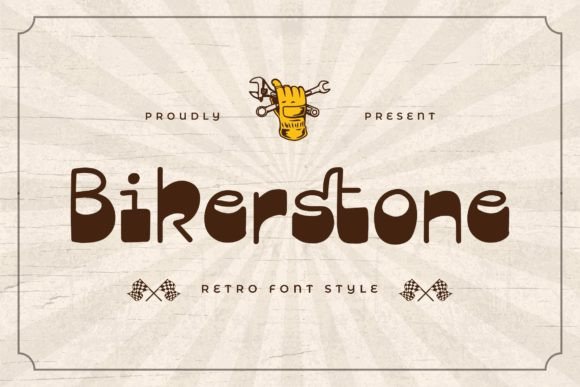 Bikerstone Display Font: Vintage 80s Type for Campaigns